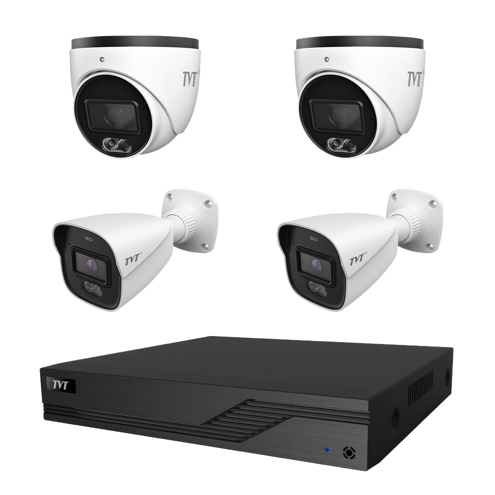 Комплект IP-відеонагляду на 4 камери TVT IP-Video Kit 4x4Mp (T/B) PoE